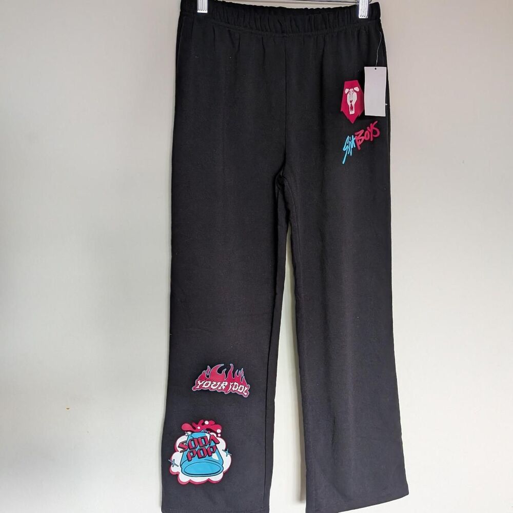 Black K-Pop Anime Saja Boys Demon Hunter Joggers Sweatpants LG 10/12